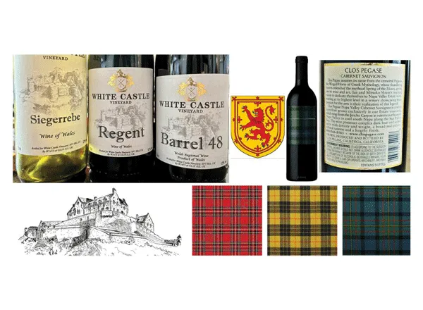 Moodboard with other scottish wines and designs.