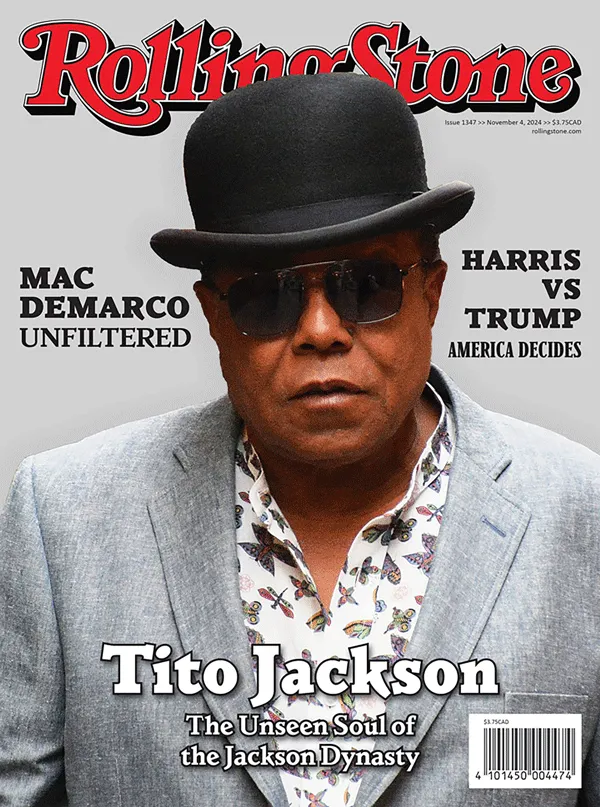 Front cover variation featuring Tito Jackson against a solid gray background. The main cover line is centered at the bottom, with secondary lines on either side of his head.